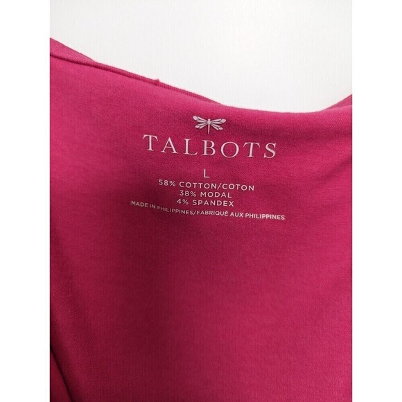 Talbots Faux Wrap Dress Womens Size‎ L Pink Midi Sleeveless Casual Barbie Sun - Picture 7 of 8